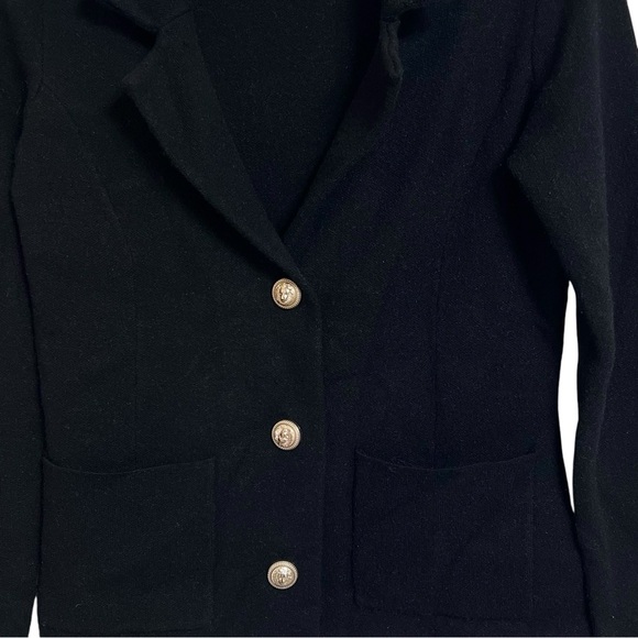 Adrianne Vittadini Black Jacket Viscose Blend Gold‎ Buttons Black - Picture 6 of 13